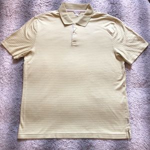 Calvin Klein Striped Polo Shirt Men’s Large Yellow Green White